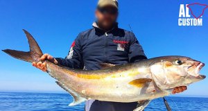 Fisherman proudly displaying his large Amberjack catchPhoto by: ALCUSTOM boats [public domain]https://creativecommons.org/licenses/by/2.0/